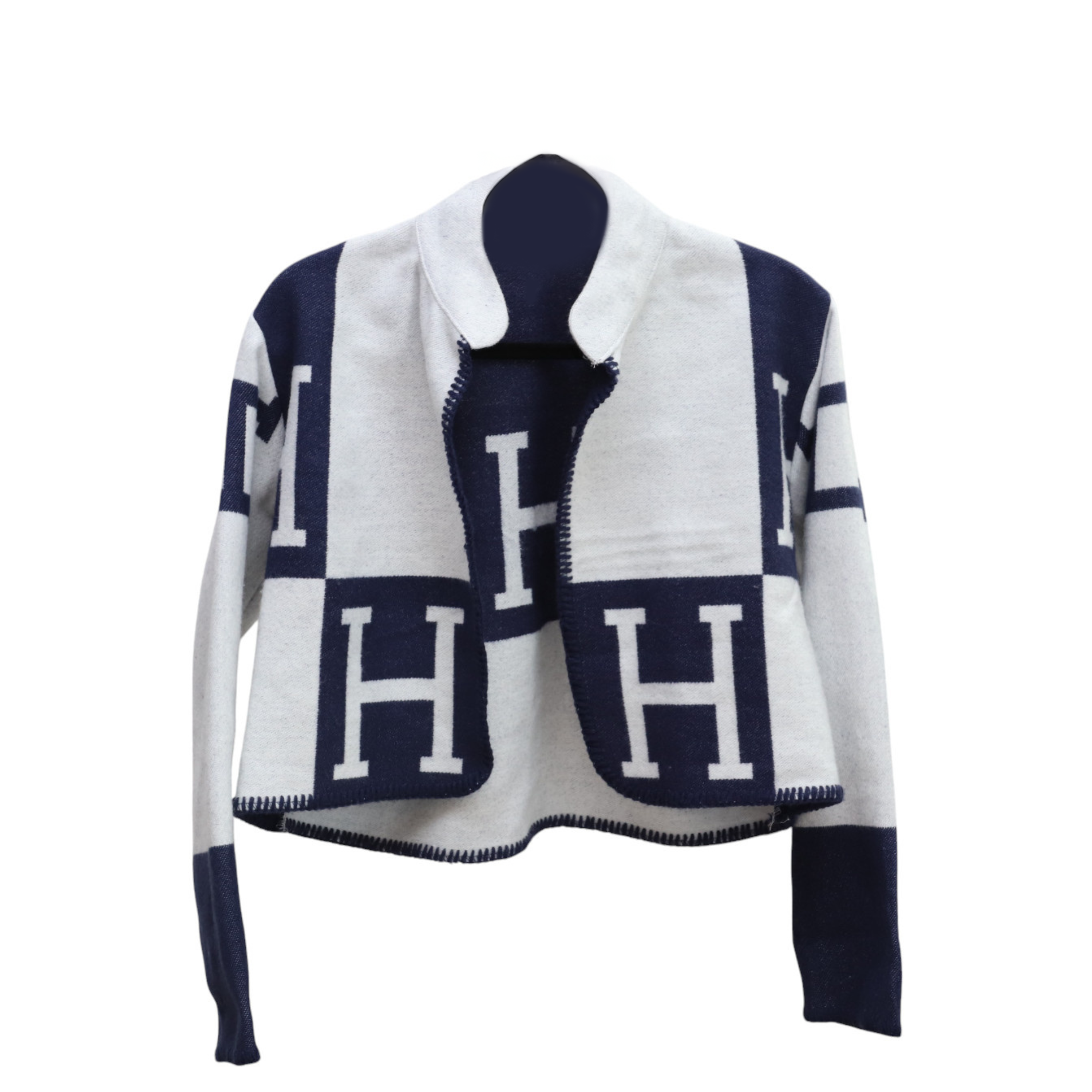 Cropped Jacket - Blue & White