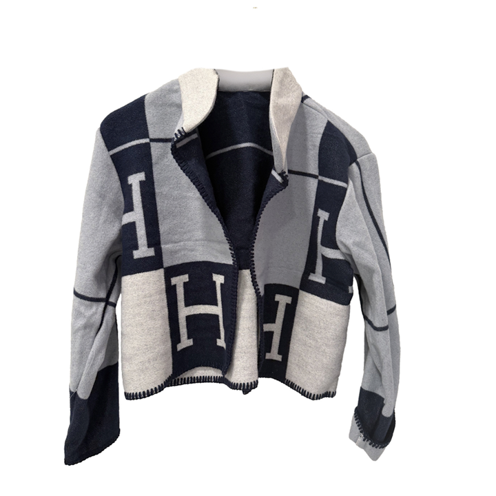 Cropped Jacket - Navy Blue